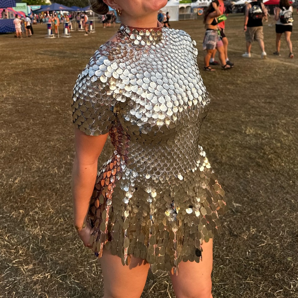 Born in Stockholm Melanie metallic party dress